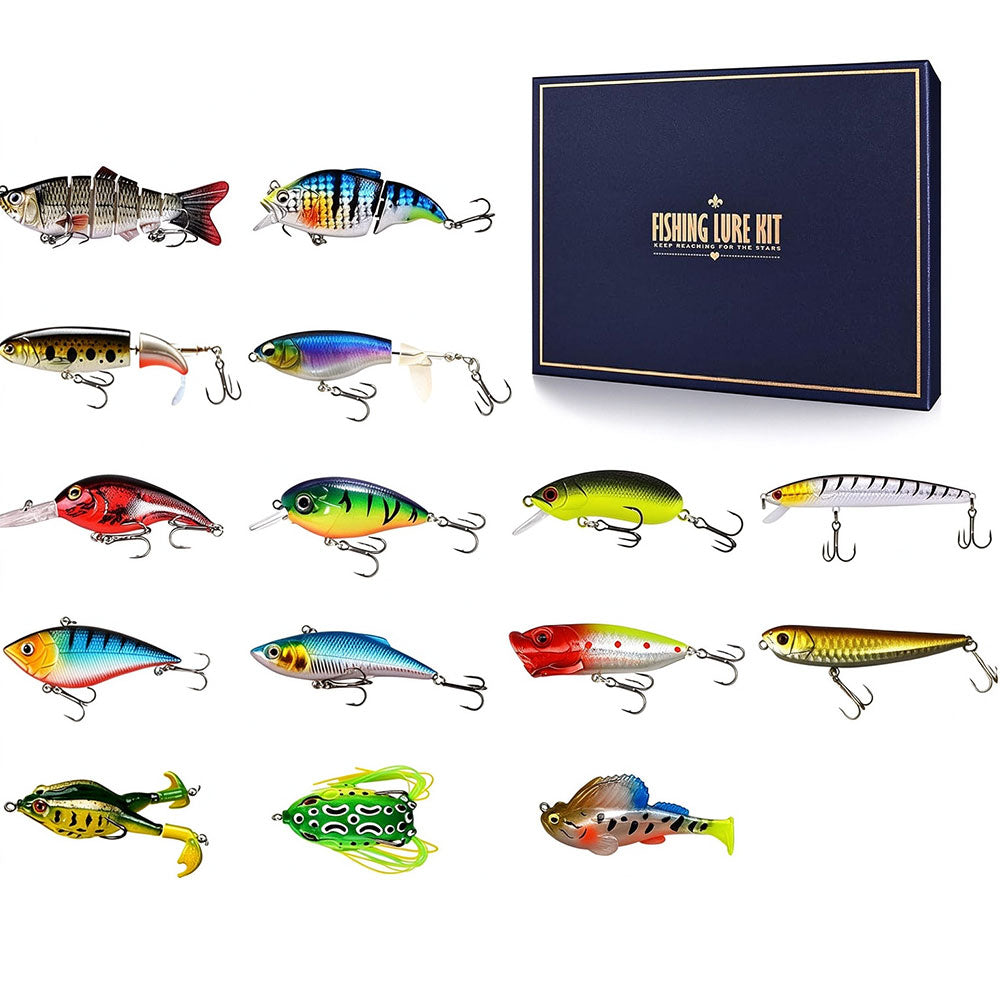 Fishing Lures Gift Box 15 Piece Bass Swimbait Tackle Set