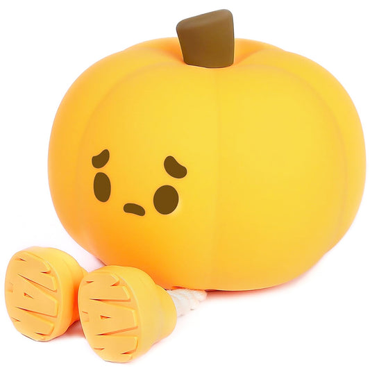 9.5x9.5x8.4cm Cute Pumpkin Silicone Night Light Sensory Interactive Night Light
