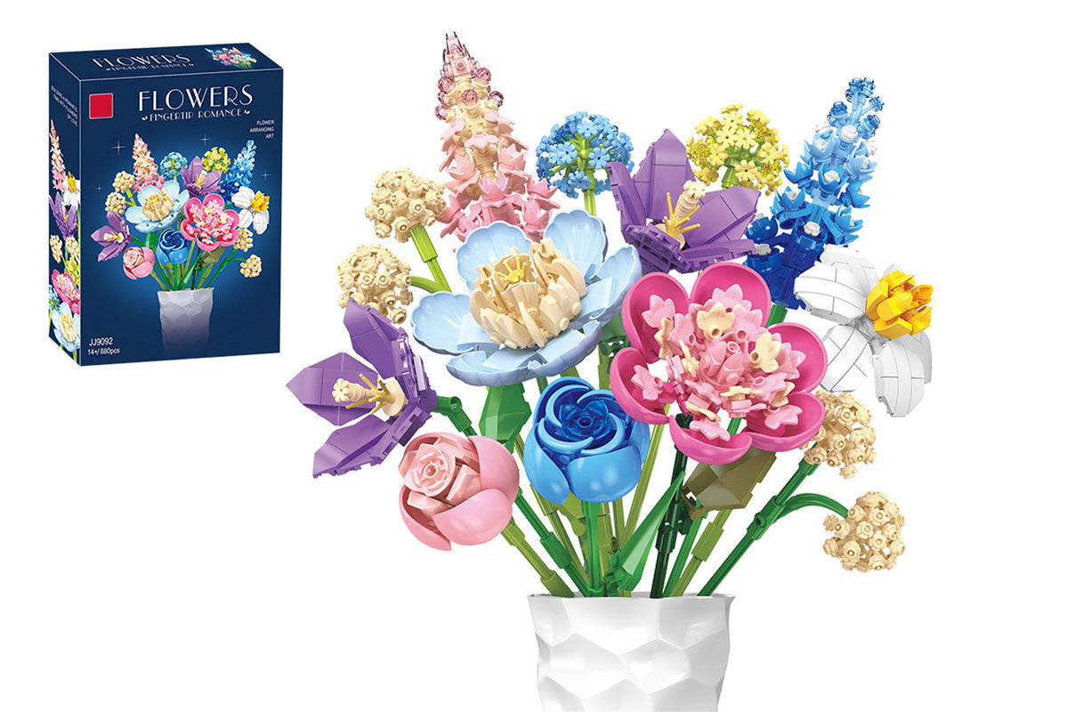 888PCS Botanical Collection Building Block Toy Flower Bouquet Building Set