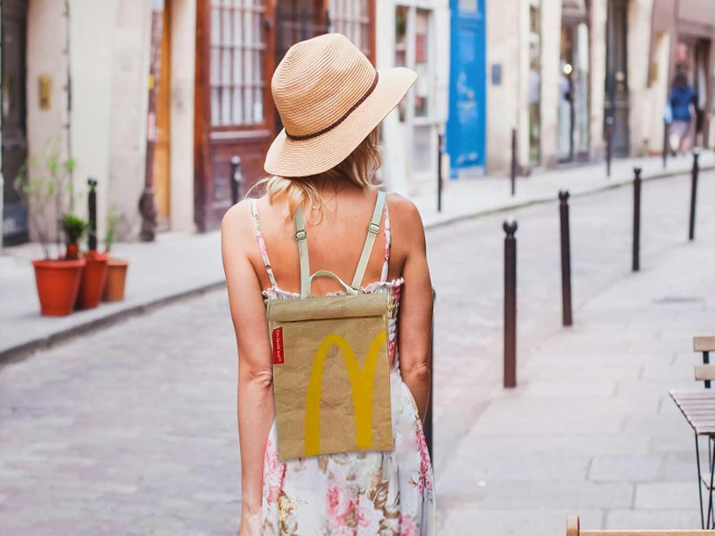 McDonald Inspired Creative Funny Canvas Linen Backpack / Shoulder Bag
