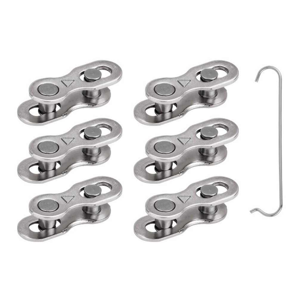 6 Pairs Speed Bike Chain Master Links with 1 Hook Bike Chain Connectors for Mountain Road Bike
