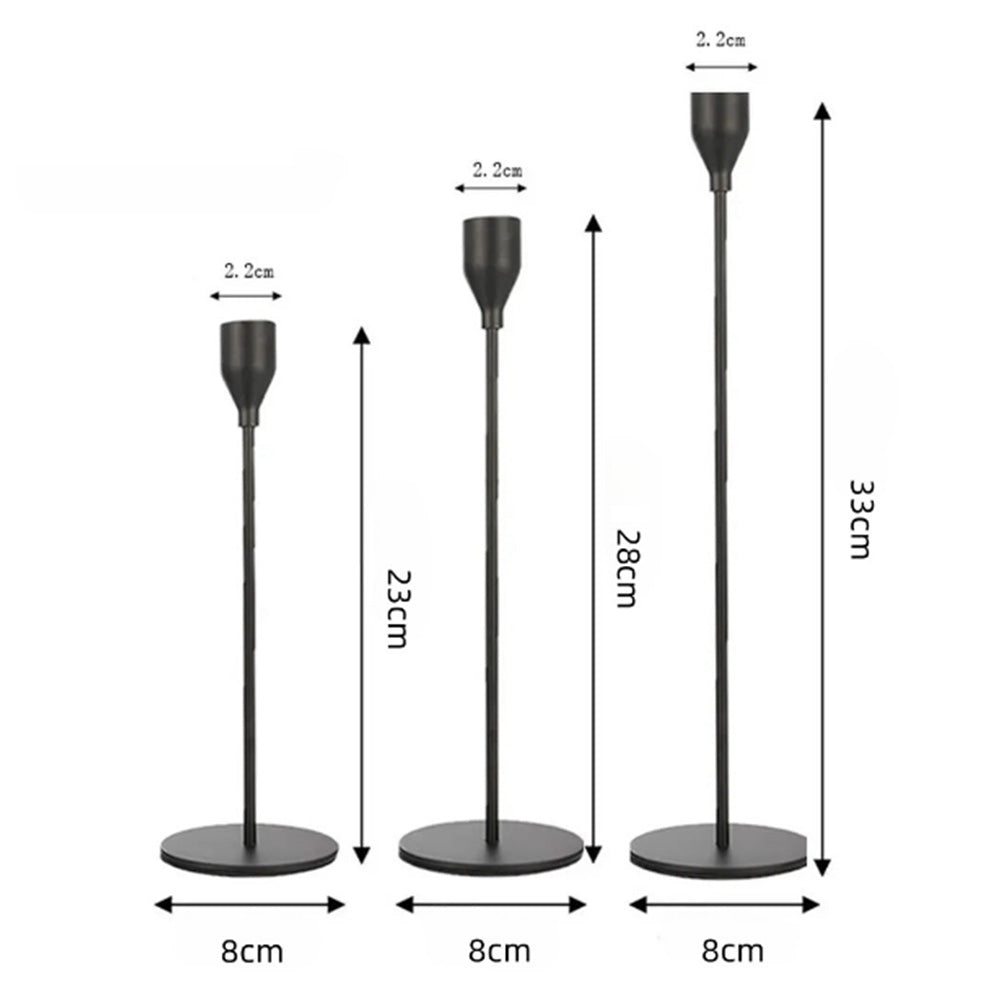 3Pcs Taper Candle Holder Table Decorative Candlestick Holder for Wedding Dinning