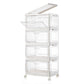 4 Tier Clear Storage Bins with Lids Stackable Plastic Bins with Wheels for Closet Bedroom Living Room