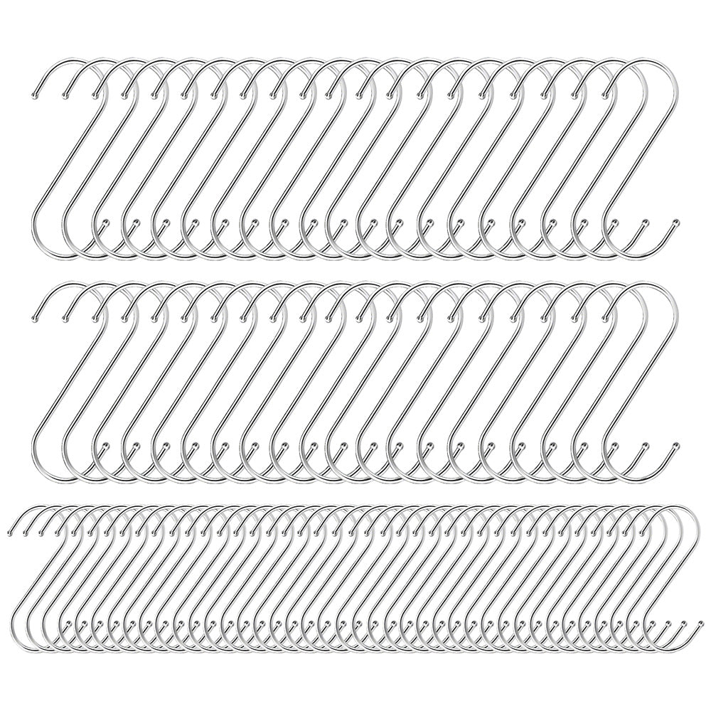 40Pcs Stainless Steel Metal S Shaped Hooks Clothes Hanger for Kitchen Bathroom Closet
