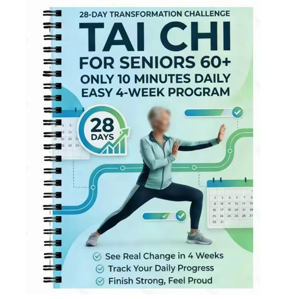 28-Day Tai Chi Spiral Planner Practice Log for Seniors and Beginners