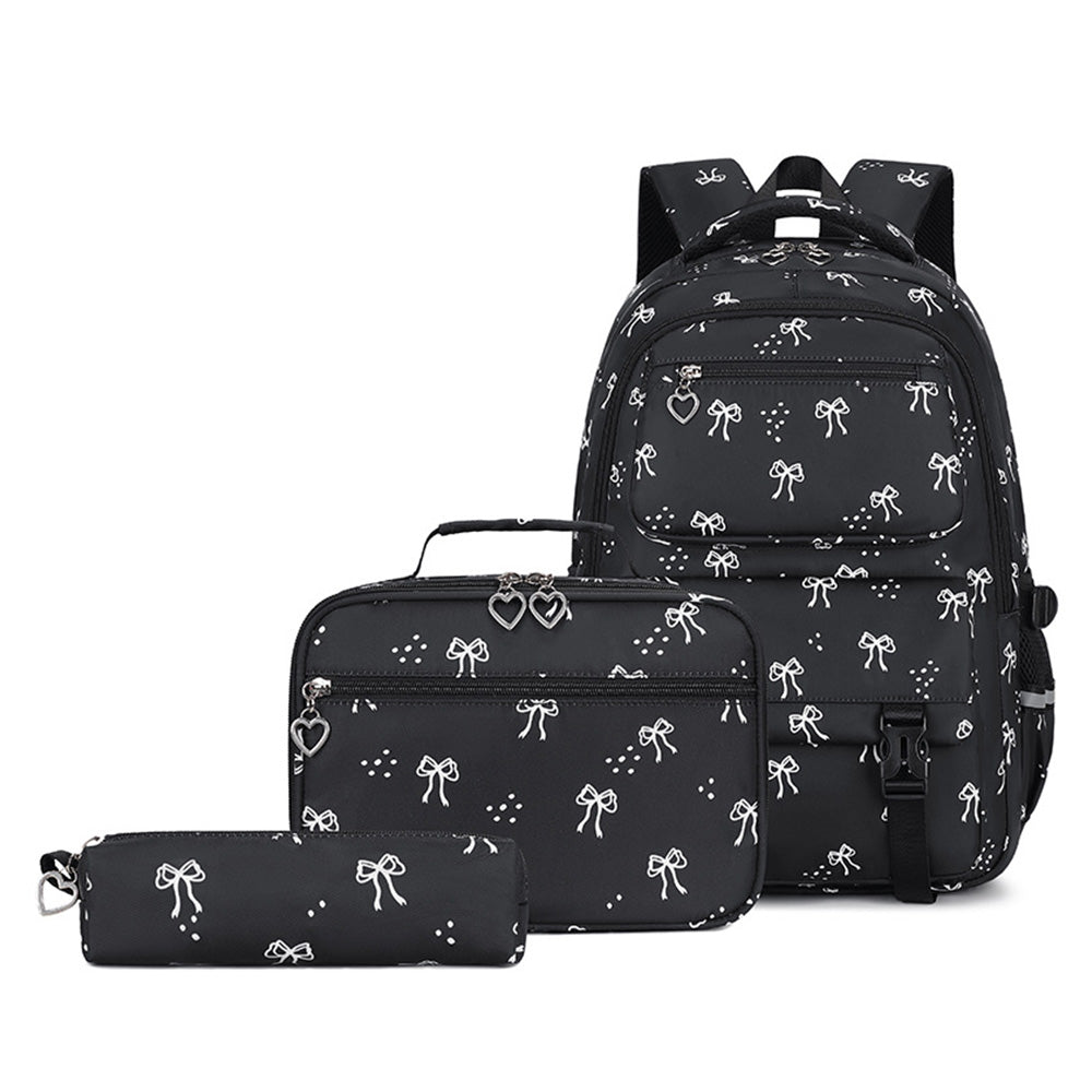 3 Piece Girls School Backpack Set with Lunch Bag Pencil Case