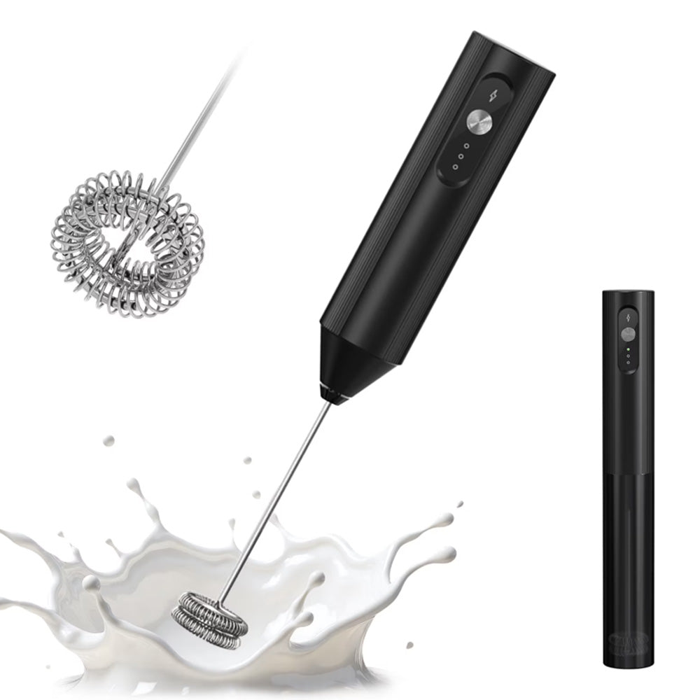 3-Speed Electric Milk Frother with 304 Stainless Steel Whisk