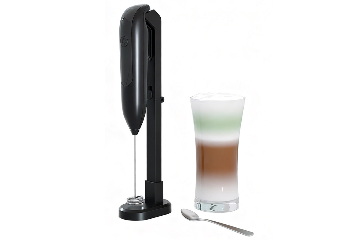 Rechargeable Handheld Milk Frother with Stand for Coffee Lattes Cappuccinos