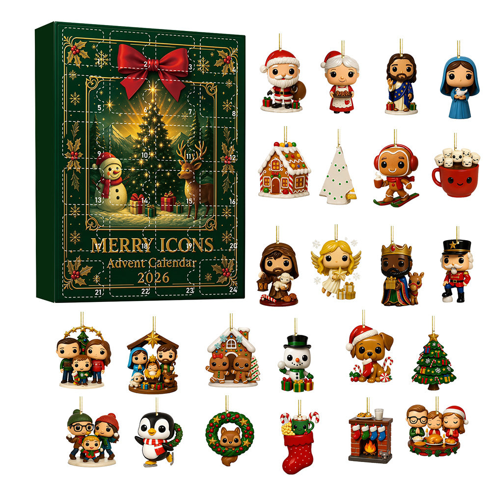 Christmas Advent Calendar 24 Day Countdown Set Xmas Tree Decor Gift