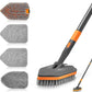 Extendable Tile Scrub Brush with 4 Brush Heads Shower Floor Cleaning Brush