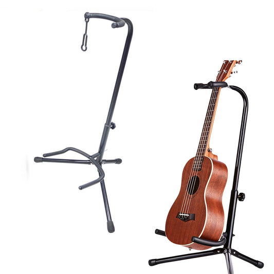 Guitar Folding Tripod Stand Acoustic Electric Gear Metal Holder Black