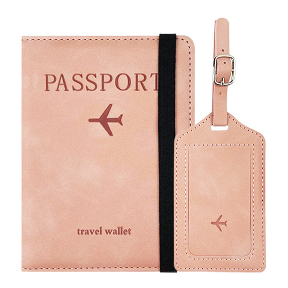 RFID Shield Passport Holder and Luggage Tag Set PU Leather Organizer