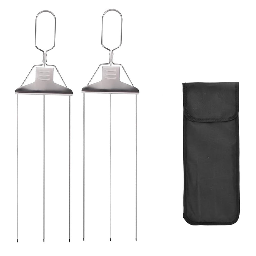 4Pcs 3-Way Stainless Steel Grilling Sticks for BBQ Kebab