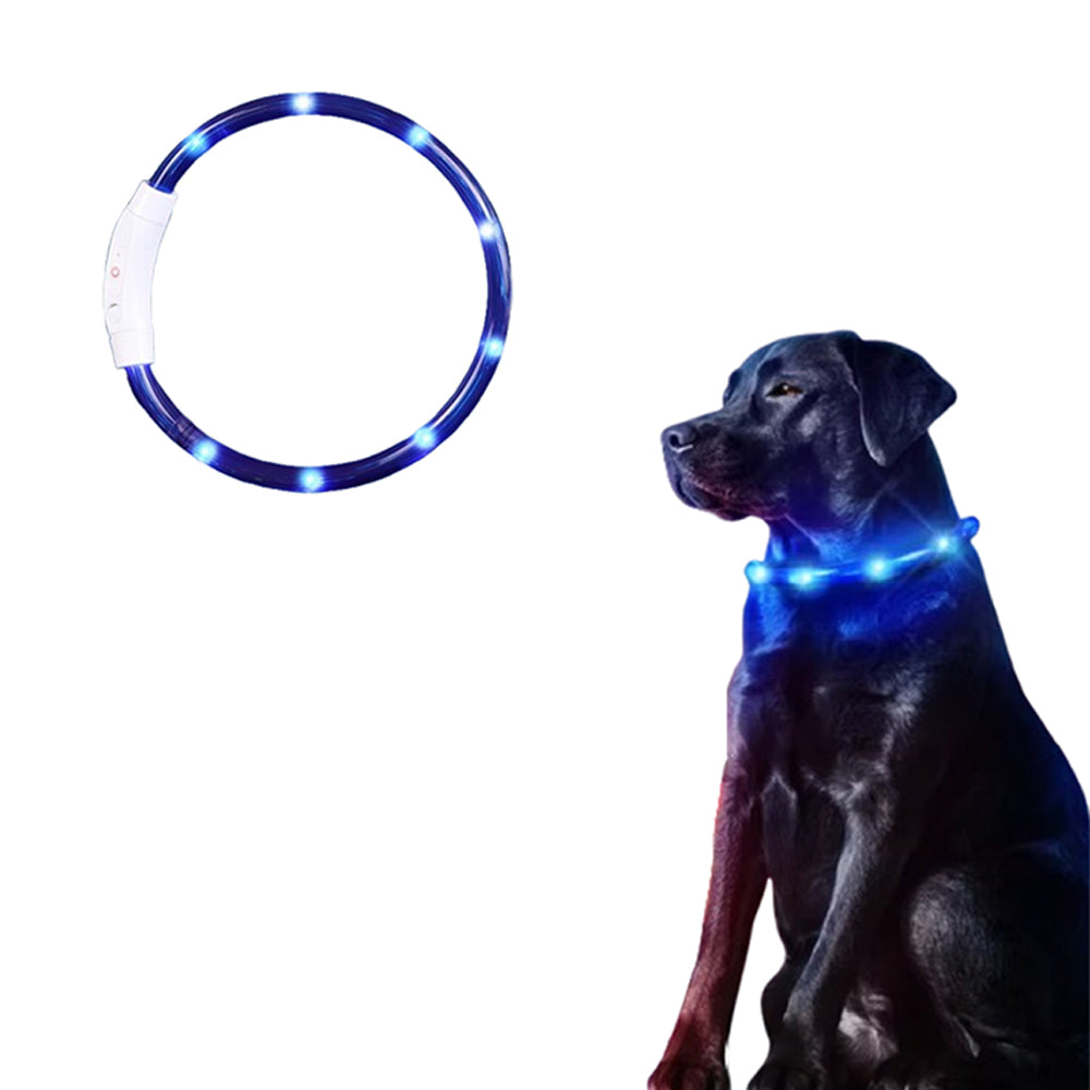 Led Dog Night Luminous Charge Collar-Blue