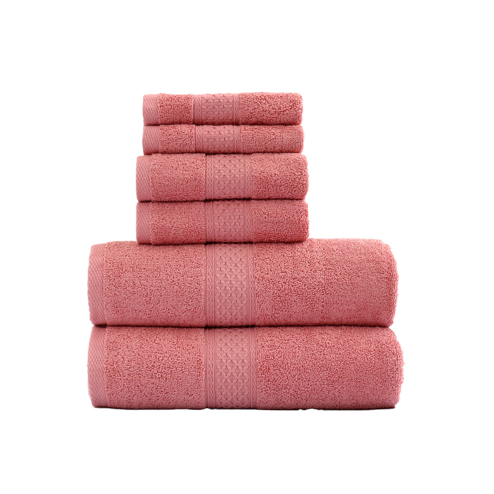 6-Piece Set Pure Cotton Soft Absorbent Bath Towels for Bathroom