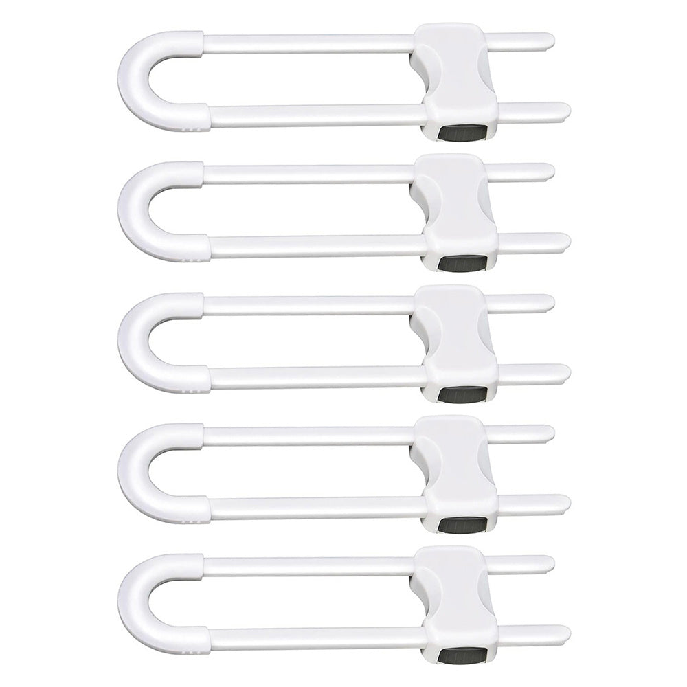 5Pcs Cabinet Locks U-Shaped Drawers Locks for Knob Handle on Door Cupboard
