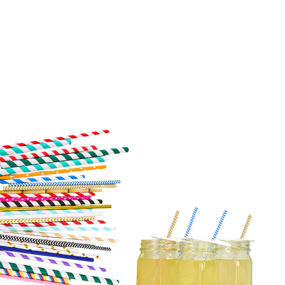 200 Pcs Paper Straws Biodegradable Disposable Drinking Straws Multi Colored