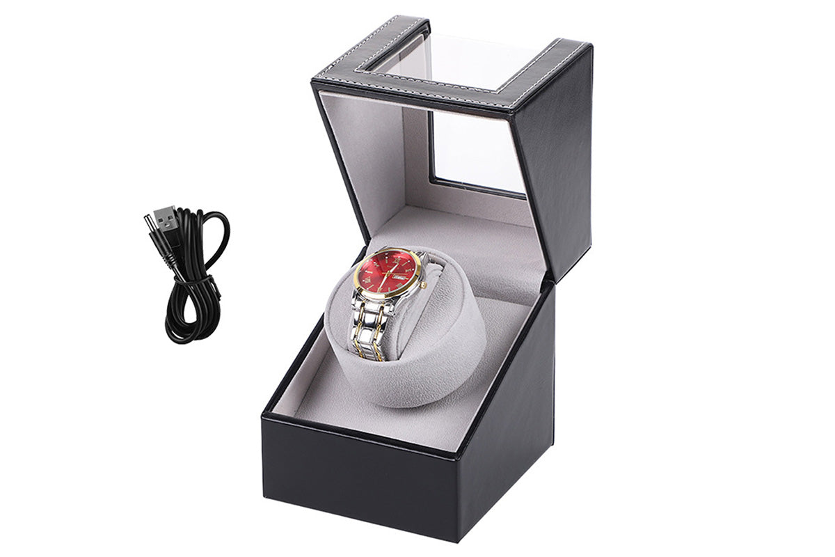 Automatic Watch Winder PU Leather Storage Display Box