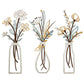3Pcs Metal Floral Wall Decor Set Rustic Flower Wall Art for Living Room Bedroom