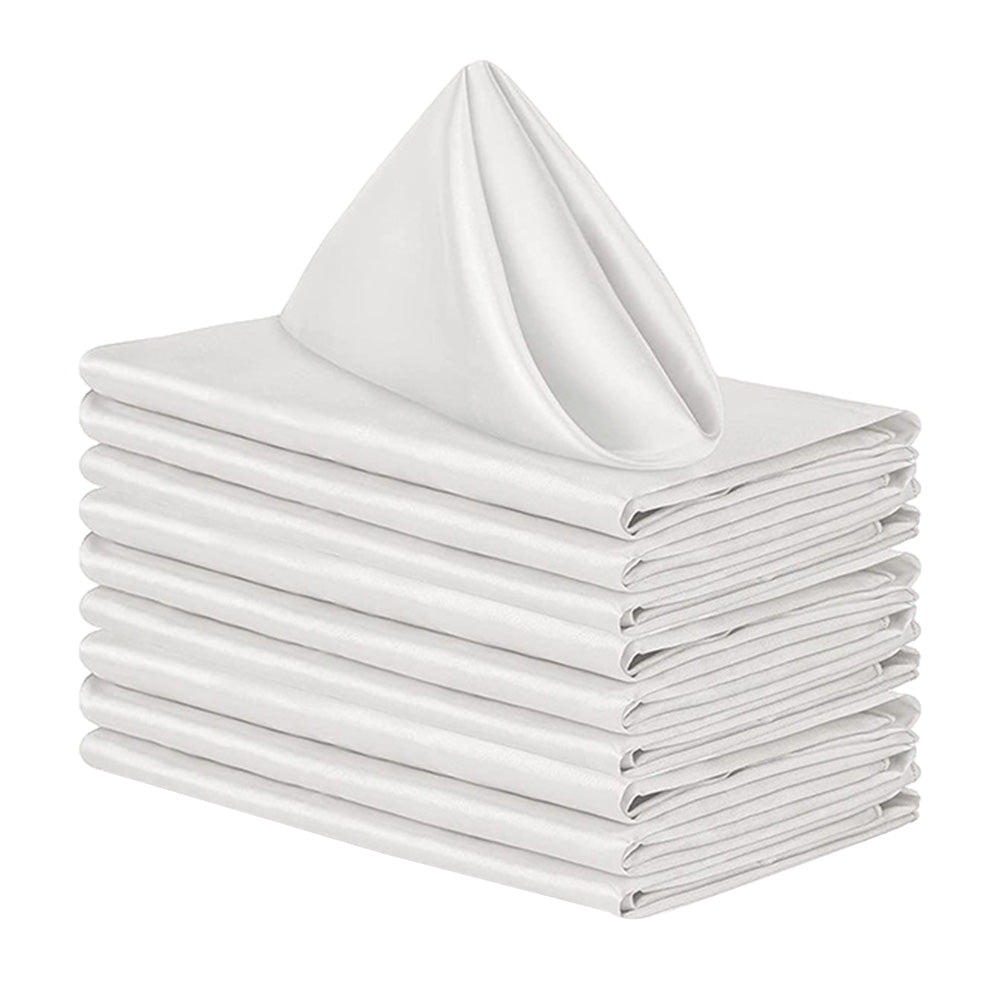 10 Pack Polyester Satin Dinner Napkins for Weddings Hotels Dining