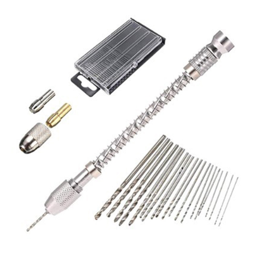 20 PCS Stainless Steel Precision Pin Vise Hand Drill Set Manual Pin Vise Set for Model Craft DIY