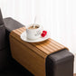 Flexible Wooden Sofa Arm Tray Serving Table Armchair Tray Foldable Armrest Protector