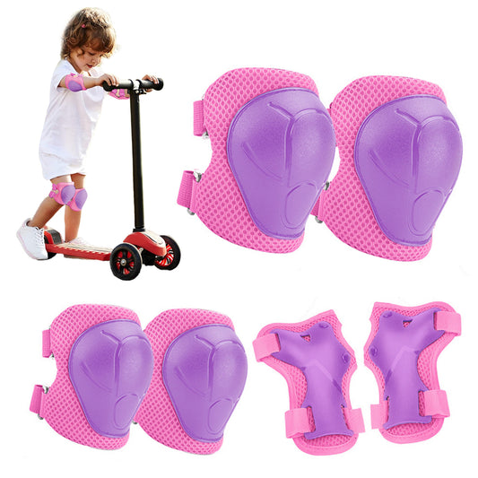 6 in 1 Kids Protective Gear Set Knee Pads Wrist Guards Elbow Pads