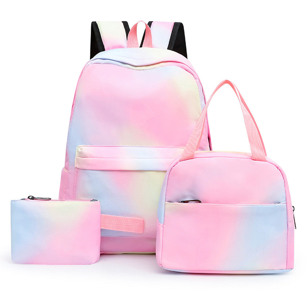 3PCS Boys Girls Gradient Color Backpack Set School Backpack Lunch Bag Pencil Case