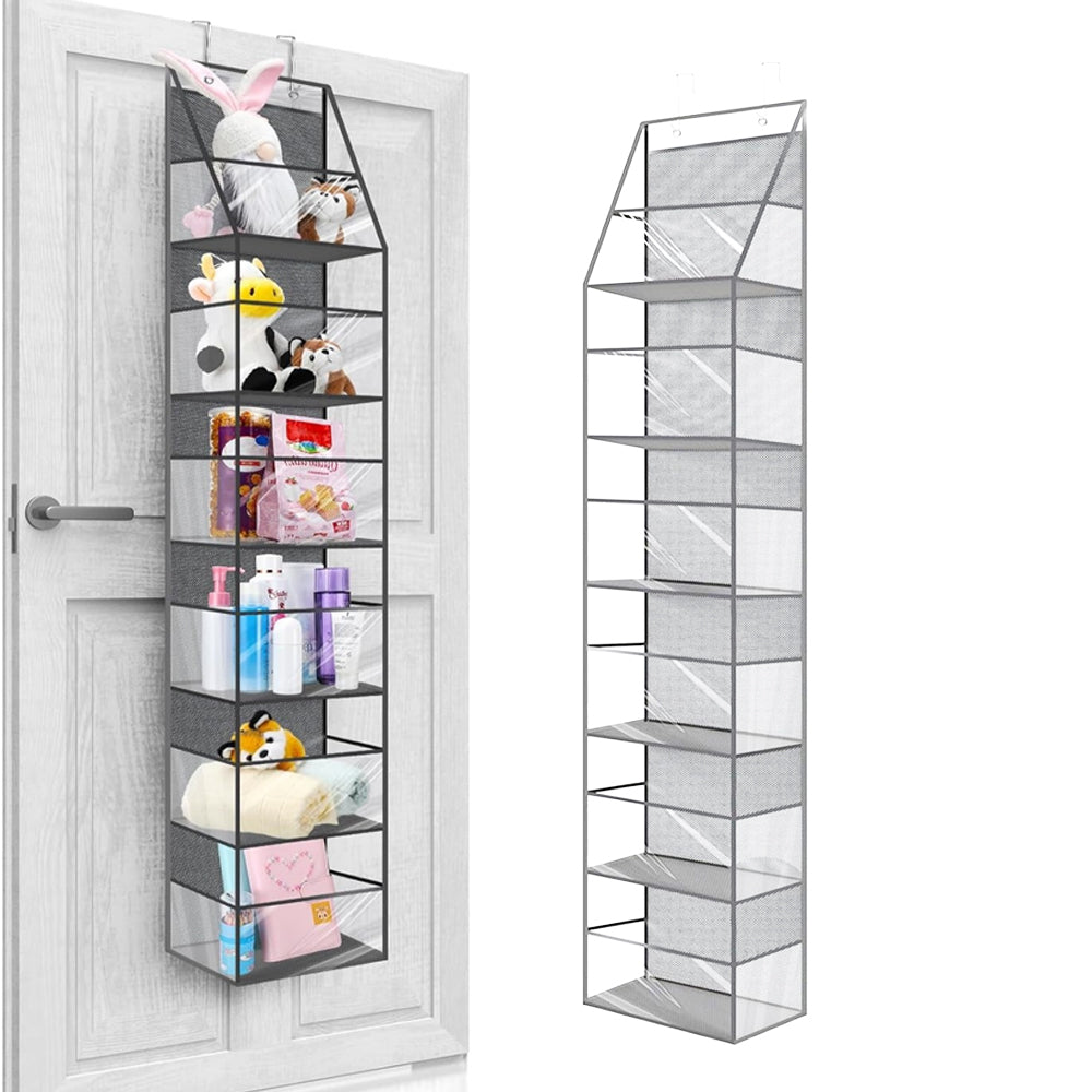 6-Shelf Over The Door Hanging Pantry Organizer with Clear Plastic Pockets