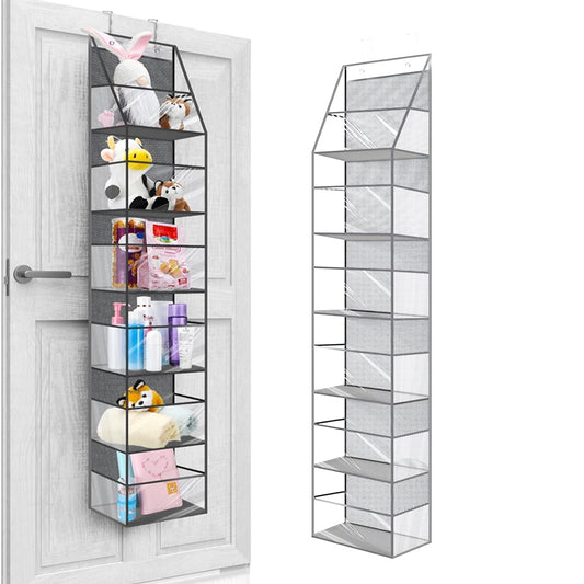 6-Shelf Over The Door Hanging Pantry Organizer with Clear Plastic Pockets