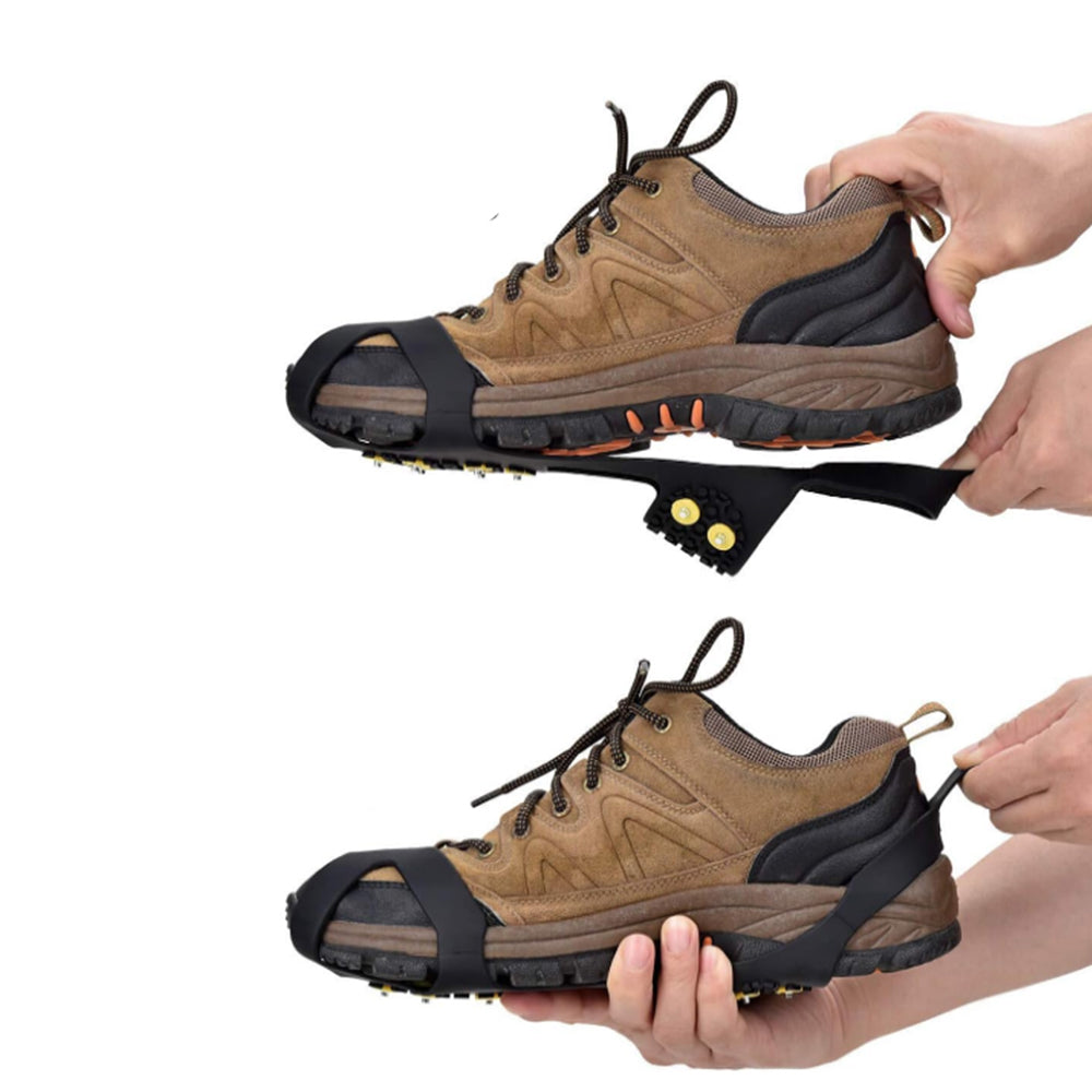 2Pcs 10-Stud  Anti-Slip Crampons Snow Shoe Spikes Grips for Shoes Boots