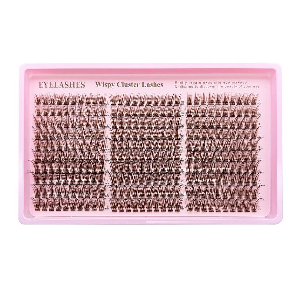 300 PCS Brown False Eyelash Cluster Kit with Multiple Lengths
