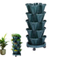 5 Tier Vertical Garden Strawberry Stackable Planter with Drainage and Casters