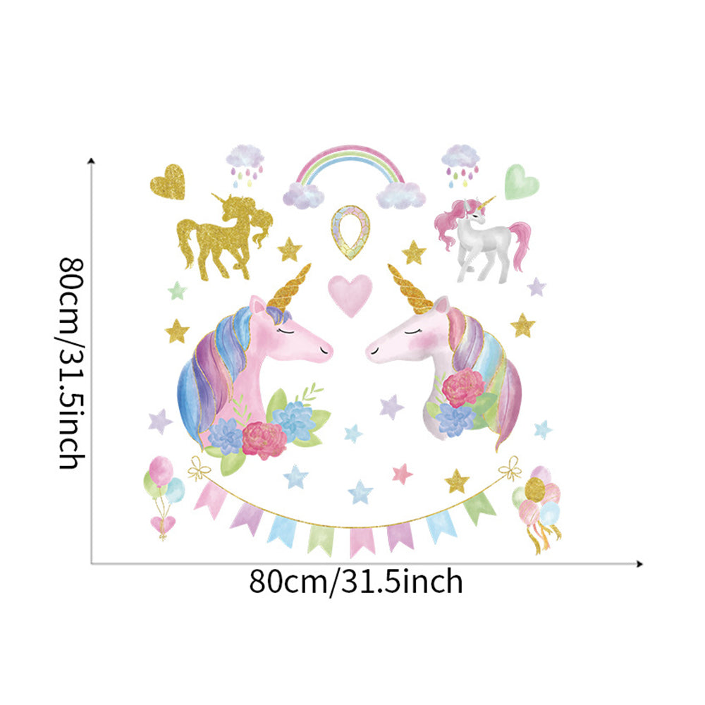 Rainbow Unicorn Wall Stickers Decors for Girls Room