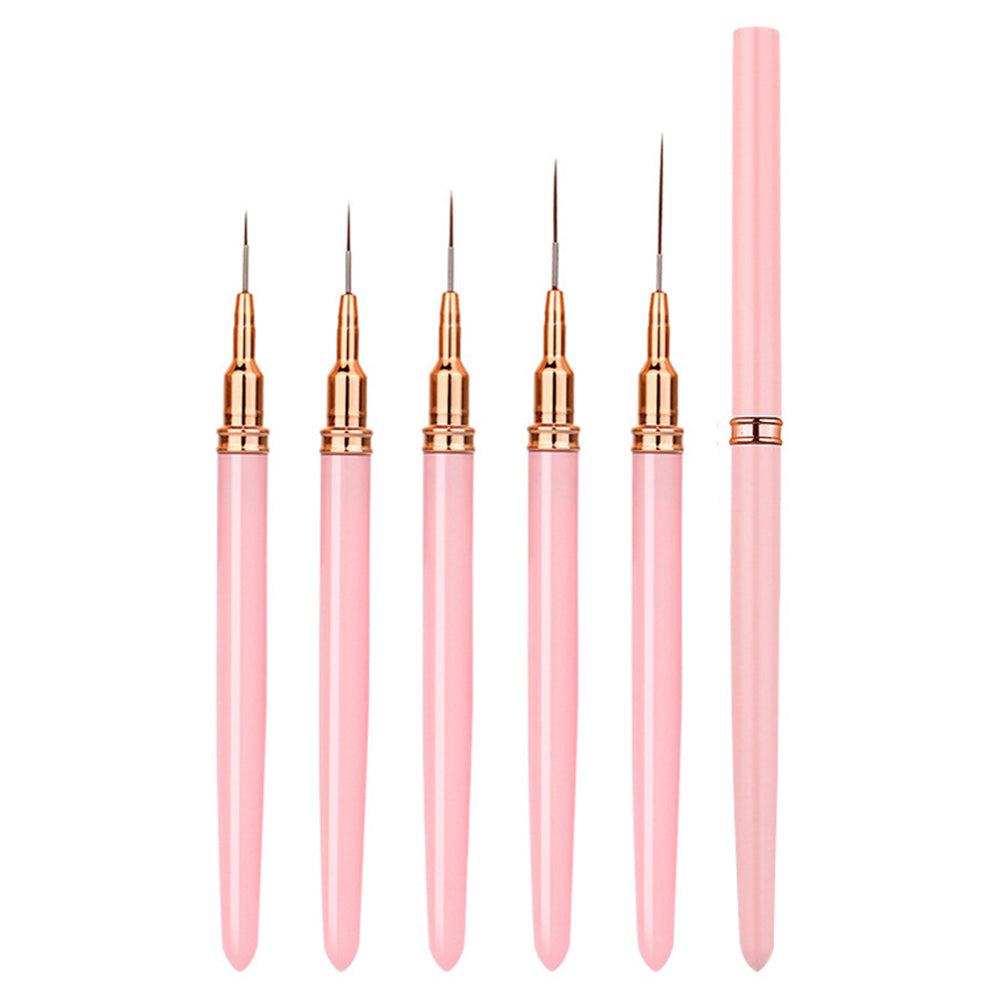 5PCS Nail Art Liner Brushes Set Nail Tools For Long Lines Thin Details Fine Drawing