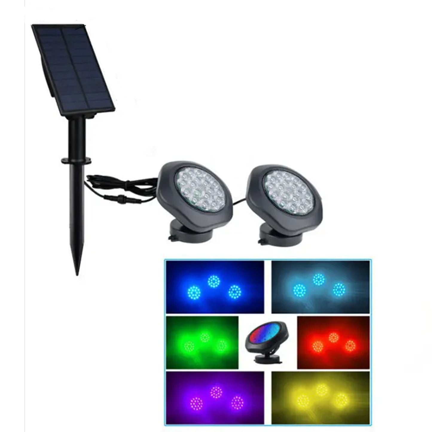 Solar Underwater Spotlight LED Outdoor Swimming Pool Lawn Amphibious Solar Lamp