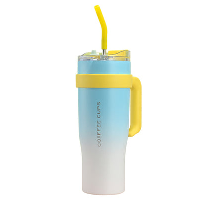 40oz Insulated Stainless Steel Tumbler with Handle and Straw