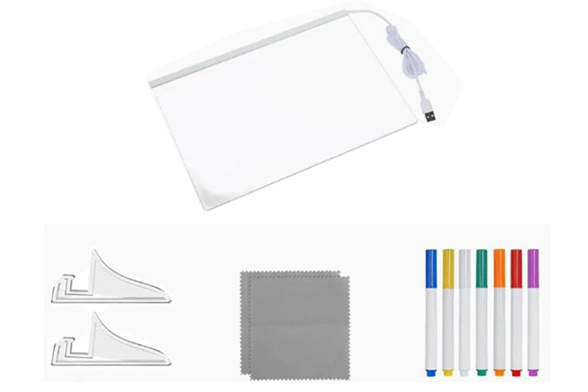 LED Drawing Board for Little Ones with Stand and Remote Dimming Colorful Light-Up Writing & Art Pad