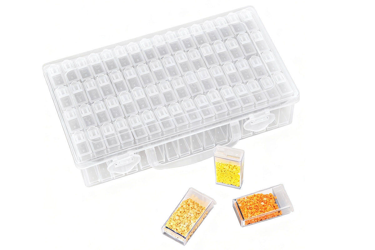 64-Compartment Storage Organizer Box for Diamond Painting Beads and Small Accessories