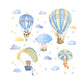 Colorful Hot Air Balloon Cute Animal Wall Stickers