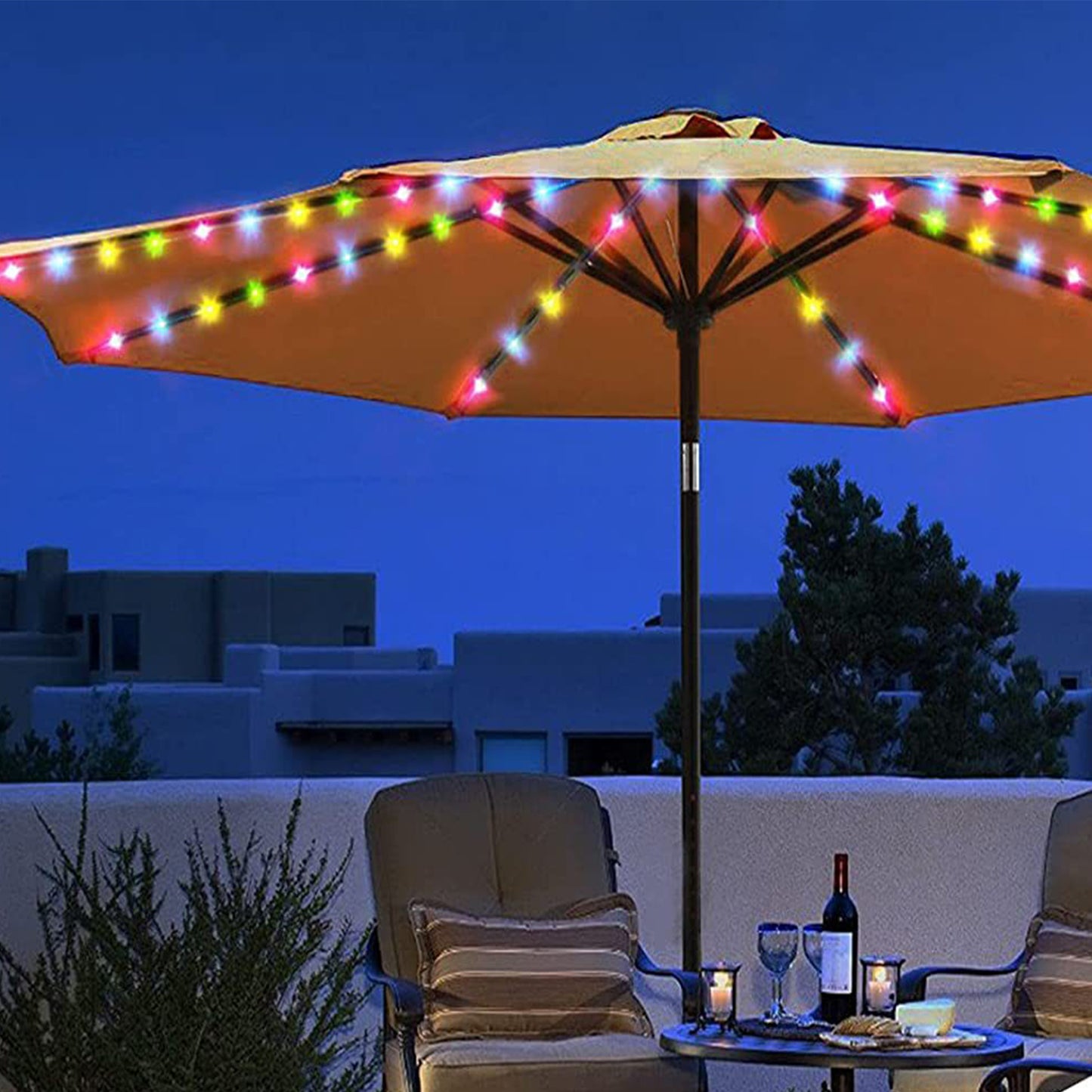 104 LED Solar Patio Umbrella String Lights