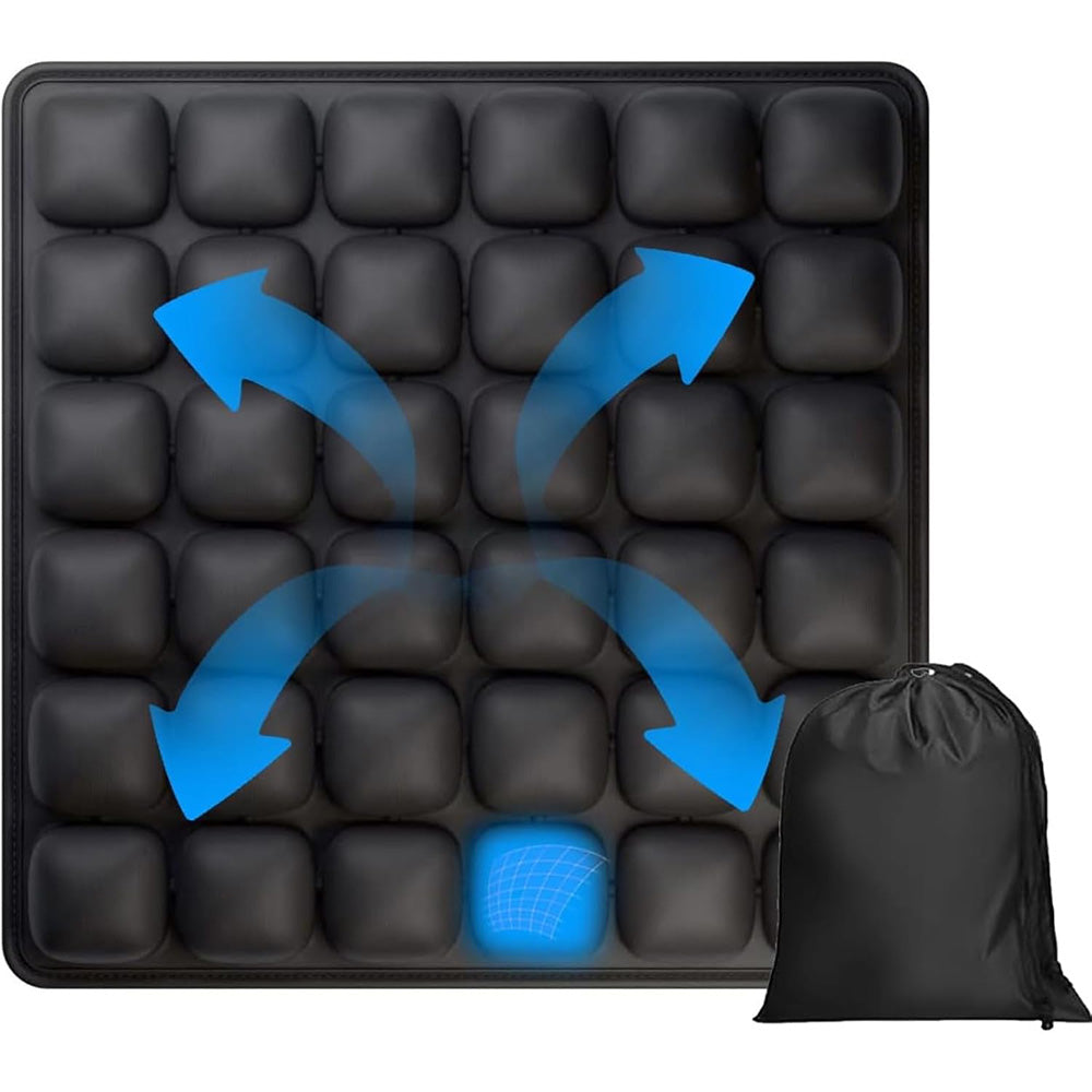 Inflatable 3D Air Cushion Seat for Long Flights Car Office Chair Portable with Air Pump