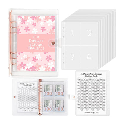 100 Envelopes Money Saving Challenge Binder Budget Planner Book