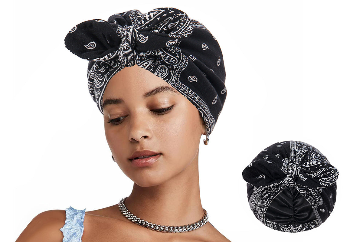 Satin Lined Beanies Polyester Sleeping Cap Styling Care Bonnet Wrap For Women