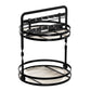Rotating Makeup Organizer Double Layer with Brush Holder for Skincare Perfume