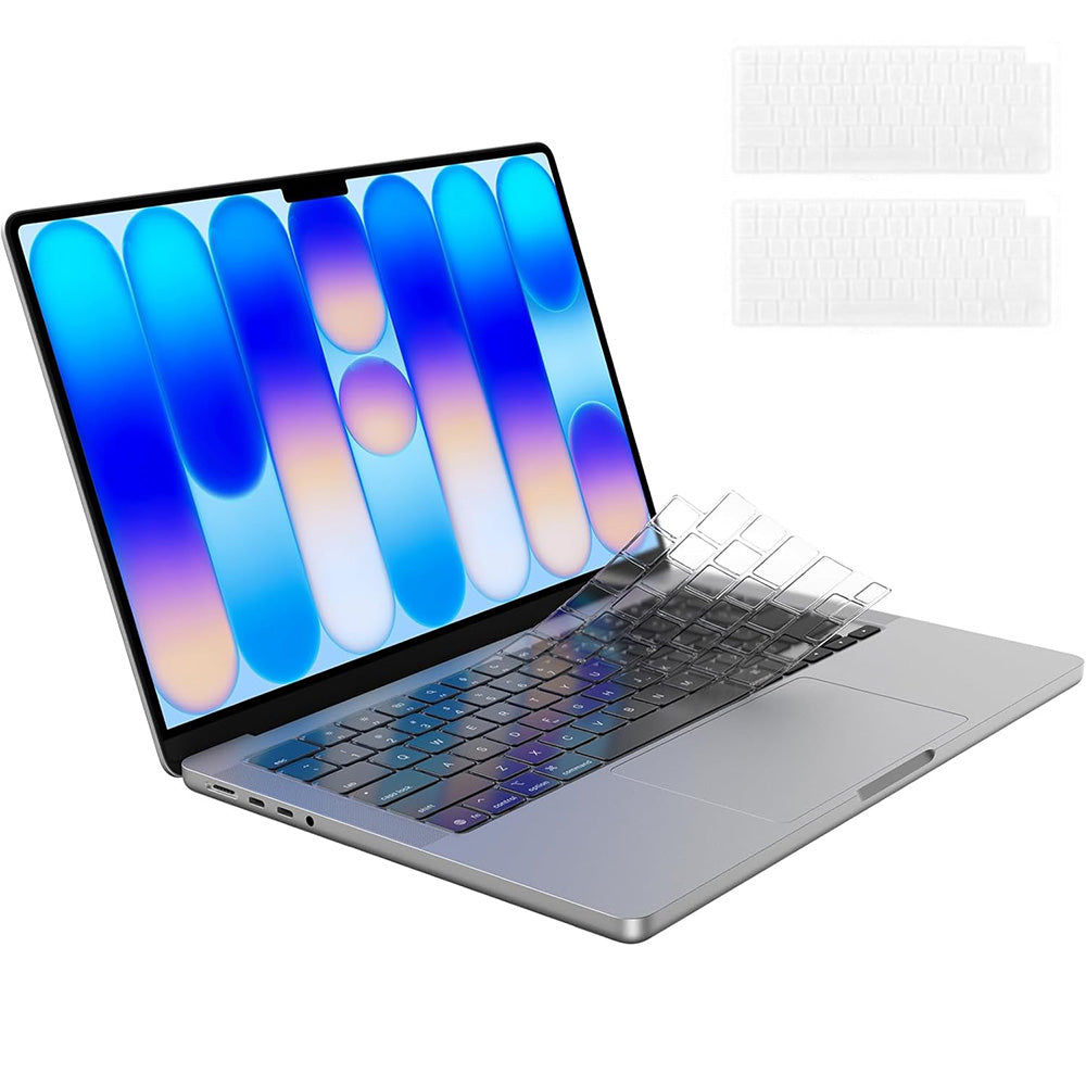 2Pcs Clear Silicone Keyboard Covers for MacBook Air Pro 13 14 15 Inch