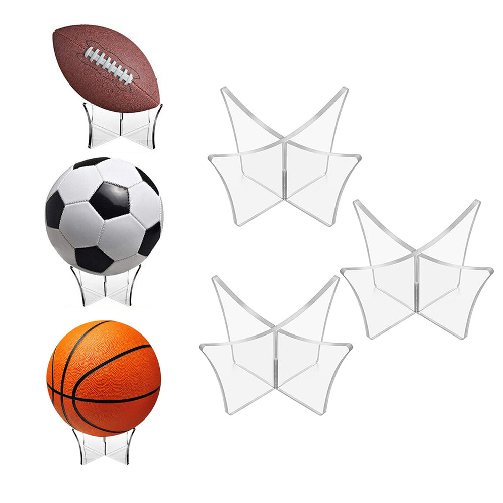3Pcs Clear Acrylic Ball Stand for Display Rugby Basketball Football