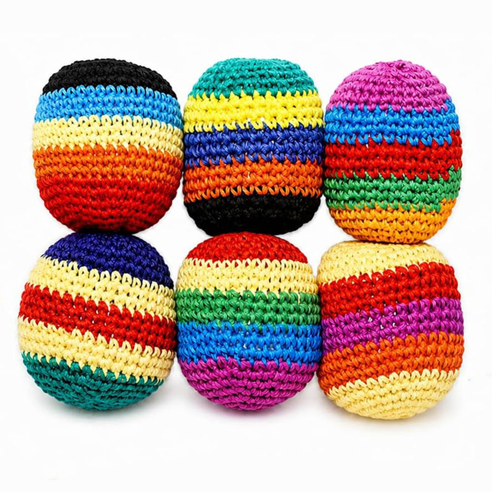 Funny Crochet Footbag Woven Kickball Soft Knitted Kick Balls Juggling Balls for Outdoor Play