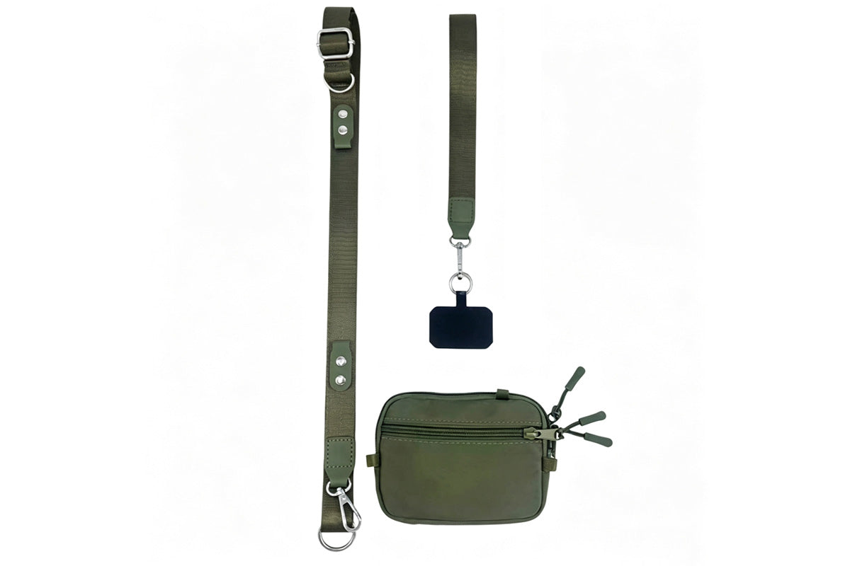 2-in-1 Phone Crossbody Strap Clear Window Card Wallet Pouch Travel Adjustable Shoulder Strap Bag
