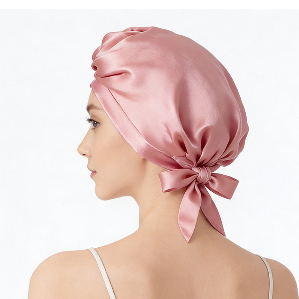 100% Mulberry Silk Sleep Hair Bonnet Cap